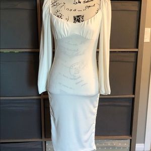 Bodycon Puff Sleeve Drawstring Ruched Dress